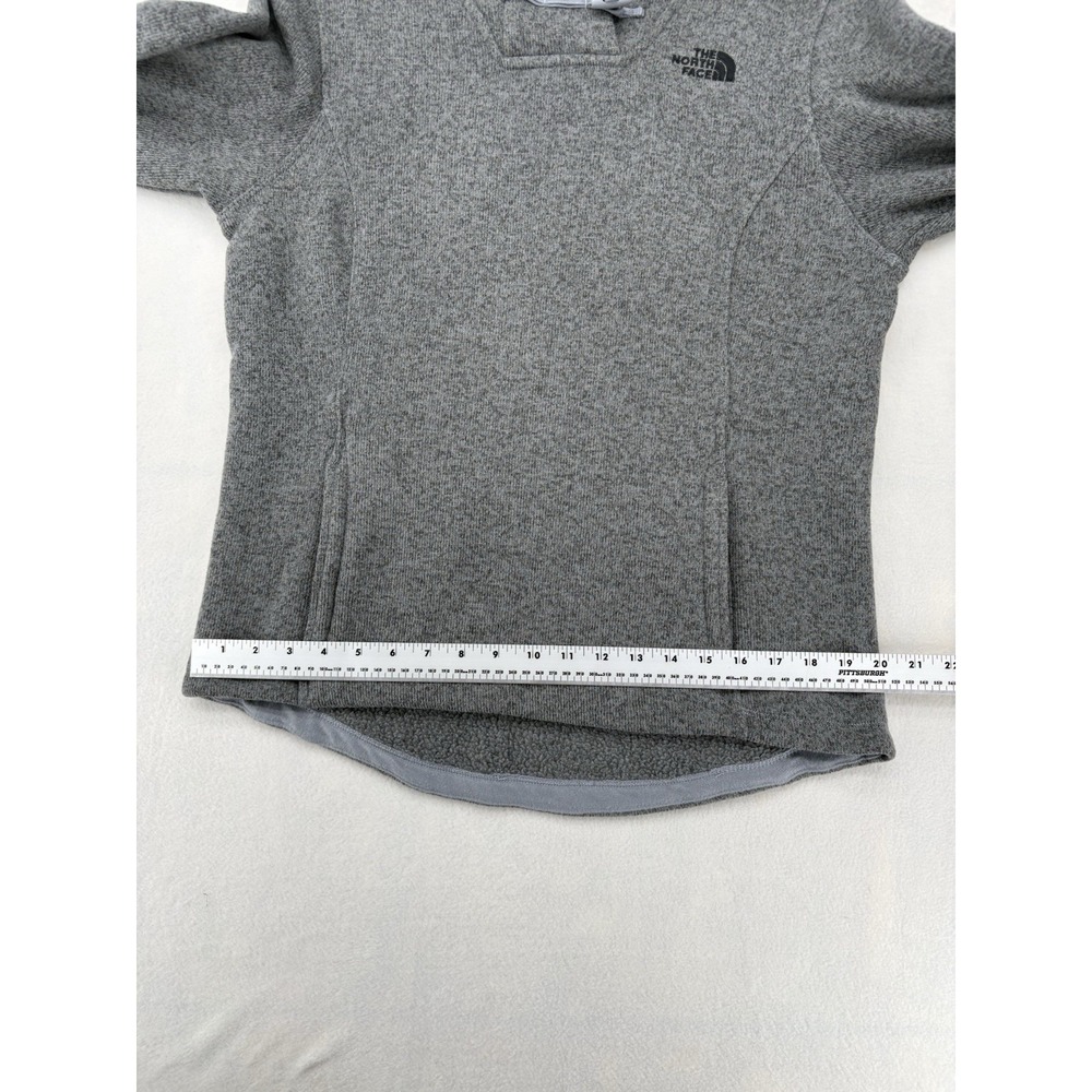 North Face Crescent Hooded Pullover Grey Fleece Toggle Hoodie Womens M NF0A33RB - Picture 14 of 16